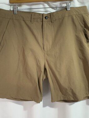 GENTEAL Sport Shorts Men's 2XL Khaki Performance Nylon Stretch Drawstring 8"
